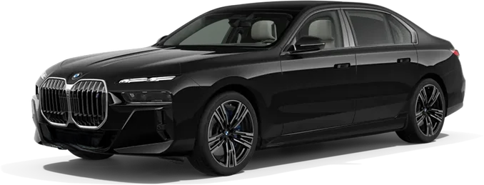 Luxury black BMW 740i sedan for executive travel and airport transfers in the DMV area.