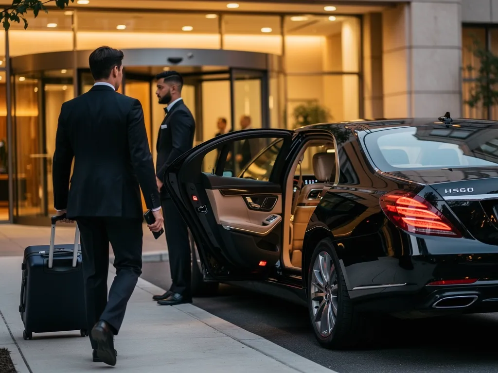 Client reviewing a chauffeured booking confirmation on a smartphone
